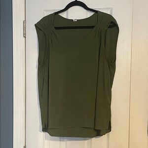 Old Navy Olive Green V-Neck Blouse